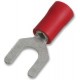 Insulated Red 18 Amp 3.2 mm Fork Crimp Terminal 